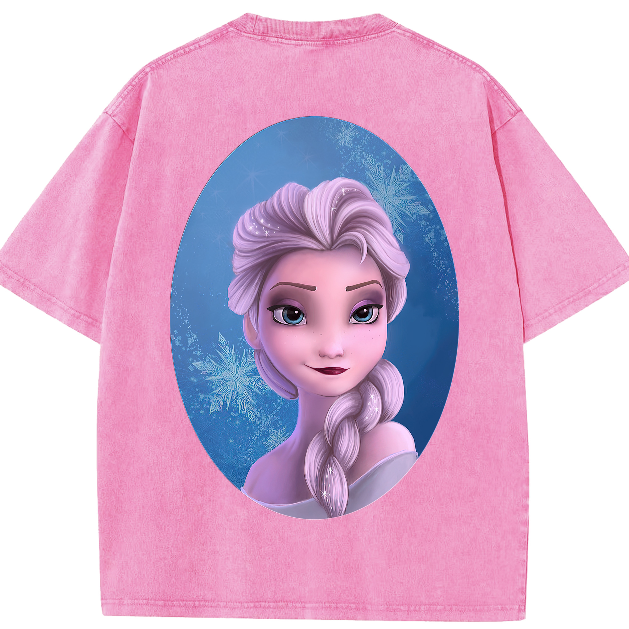 （画像用） アナと雪の女王 アンナ エルサ Frozen Anna Elsa 綿100% ヴィンテージ風 半袖Tシャツ（背面プリント）
